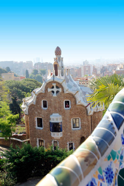 istock View of Park Guell with mosaic bench terrace 1199345732