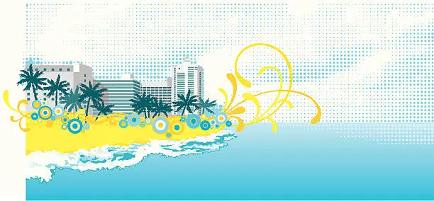Vector illustration of tropical background