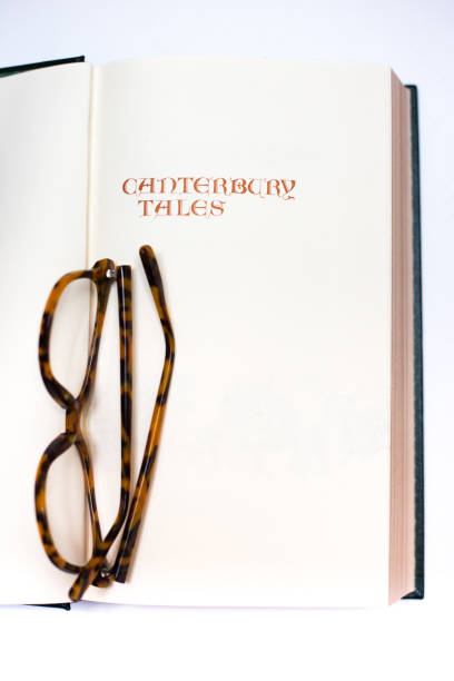 istock Open Book, Title Page: Canterbury Tales  (With Tortoise Shell Eyeglasses) 1199354717
