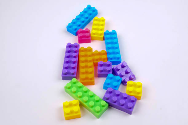 istock Plastic building blocks isolated on white background 1199355858