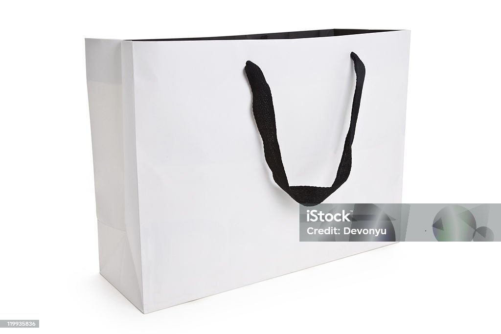 Bolsa de compras branco - Foto de stock de Bolsa - Objeto manufaturado royalty-free