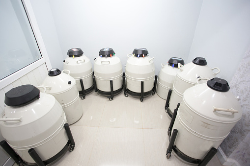 Sperm Freezing storage in liquid nitrogen tank, Laboratory infertility