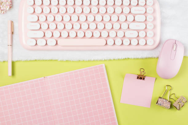 istock flat lay stationery collocate on work desk 1199365413
