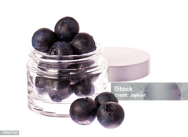 Fresh Blueberries In A Beauty Cream Jar Stock Photo - Download Image Now - Antioxidant, Beauty In Nature, Beauty Treatment