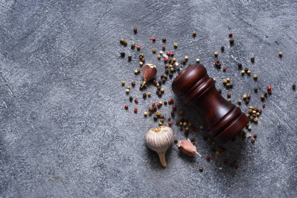 istock Pepper mill. Spices for cooking. View from above 1199375829