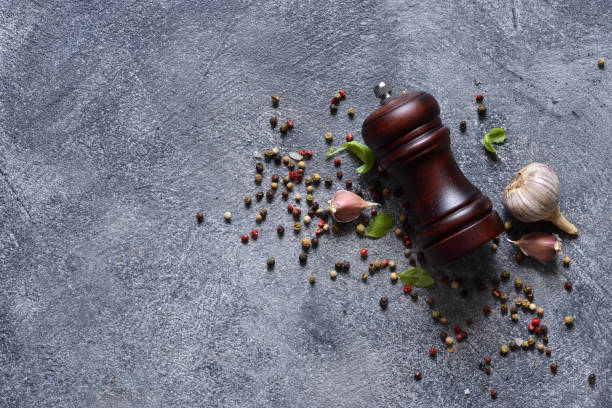 istock Pepper mill. Spices for cooking. View from above 1199375843