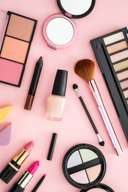 istock Make up cosmetics products against pink color background 1199377563