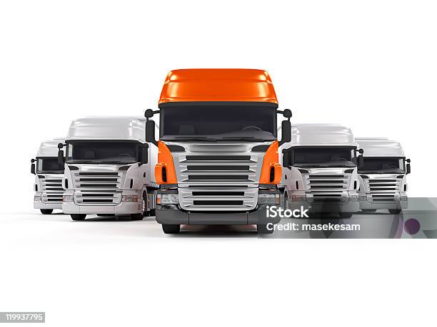 Trucks Isolated On White Stock Photo - Download Image Now - Truck, White Background, Business