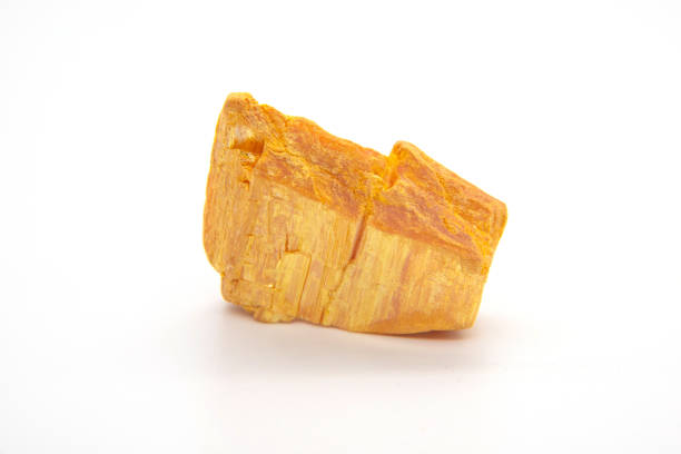 istock Orpiment mineral - arsenic sulfide isolated on white 1199378043