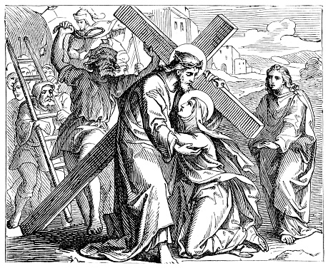 Pray the Stations of the Cross - 6th Station: Saint Veronica Wipes the Face of Jesus on the way to Golgotha
Original edition from my own archives
Source : Biblische Geschichte 1882
