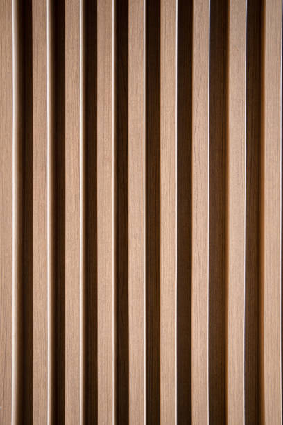 istock Large Brown decorative wooden battens wall pattern. 1199386526