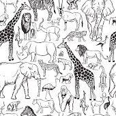 istock Vector pattern with african animals. 1199386552