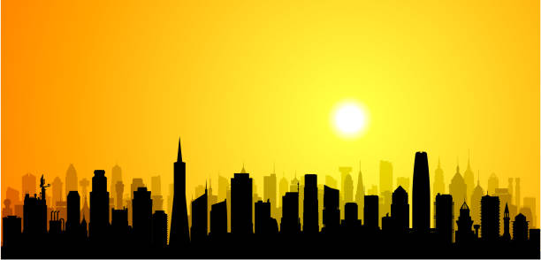 illustrazioni stock, clip art, cartoni animati e icone di tendenza di san fransisco (tutti gli edifici sono completi e spostabili) - san francisco county skyline silhouette sky