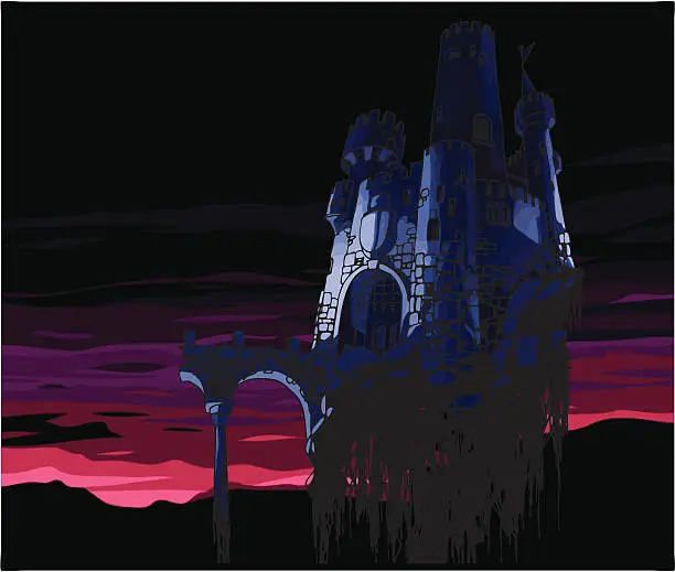 Vector illustration of Dark Castle