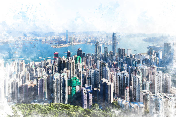 istock Hong Kong - Watercolor Painting 1199392004
