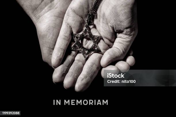 In Memoriam Latin Phrase Equivalent To In Memory Stock Photo - Download Image Now - Holocaust, Memorial, Judaism