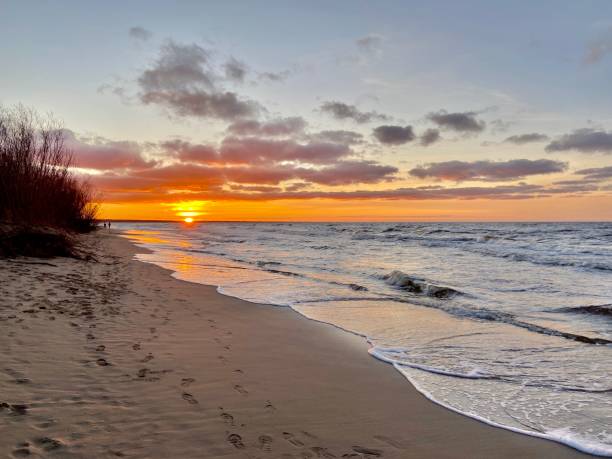 istock Baltic Sea autumn coast beach Bolderaja Riga Latvia 1199393661