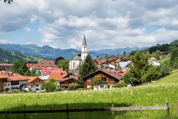 View of Bad Hindelang in Bavaria, Germany Europe