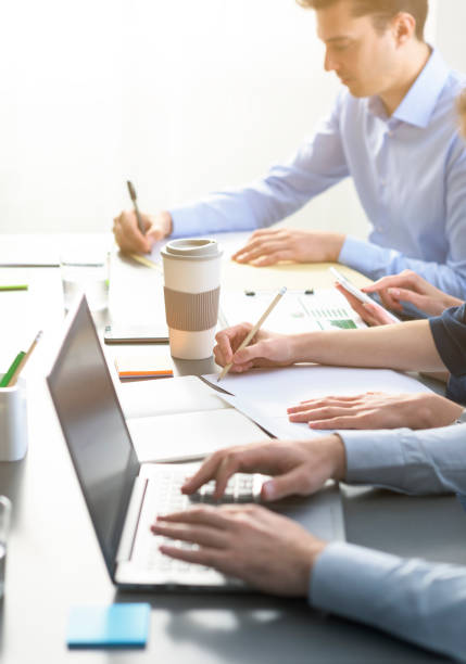 istock Corporate business team working at office desk 1199398886