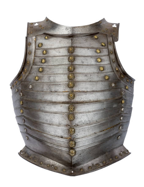medieval breast plate for a soldier or knight metal vintage soldier or knights breast plate with decoration traditional armor stock pictures, royalty-free photos & images