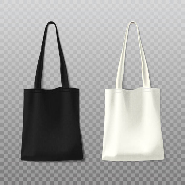 istock Isolated black and white woman bag, female handbag 1199402689