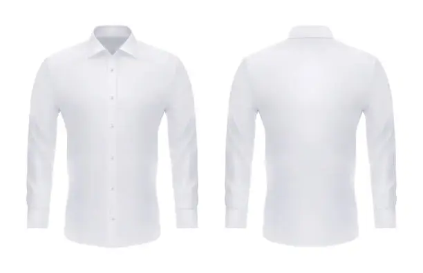 Vector illustration of Formal realistic shirt with buttons for man