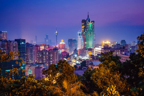 istock Macau, China city skyline at dusk. 1199404844