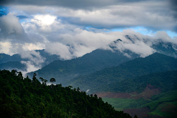 Free Stock Photo of A mountain range with clouds and trees | Download ...