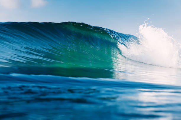 istock Barrel wave for surfing in ocean. Breaking transparent wave 1199410697