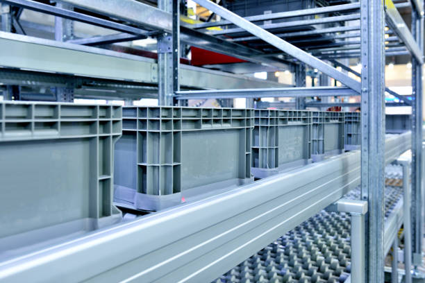istock Close-up of Shelf at Modern Distribution Warehouse 1199413455