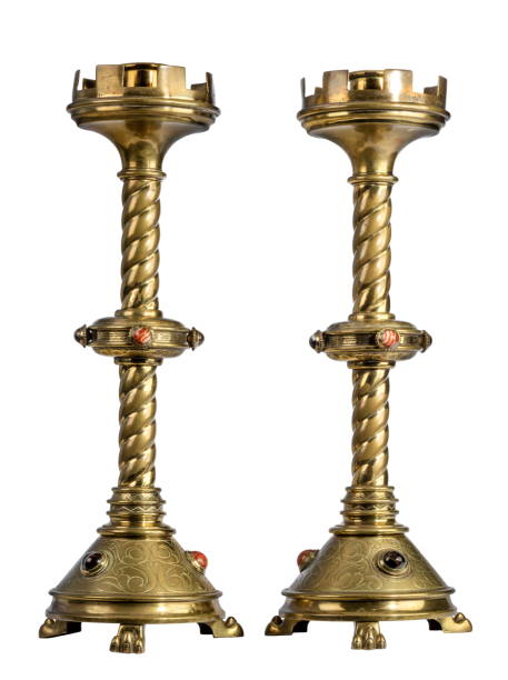 istock Brass art nouveau candlesticks 1199413784