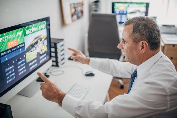 istock An older businessman bets online from the office 1199414953