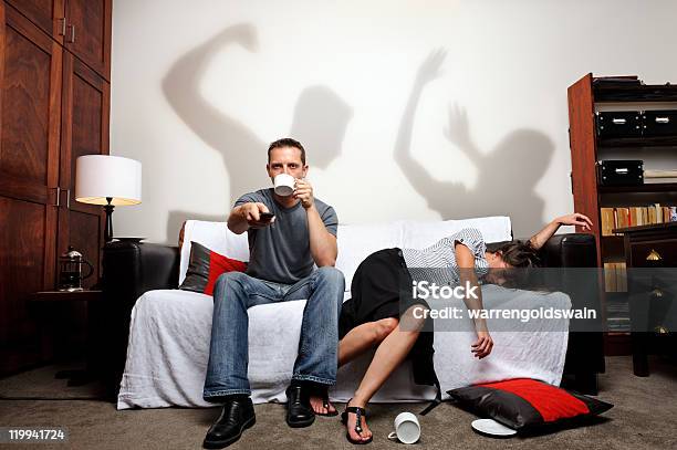 Domestic Abuse Shadow Play Family And Social Issue Stock Photo - Download Image Now