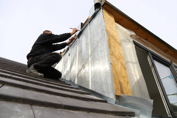 nieuw dak met dakkapel in aanbouw - timmerman dakkapel stockfoto's en -beelden