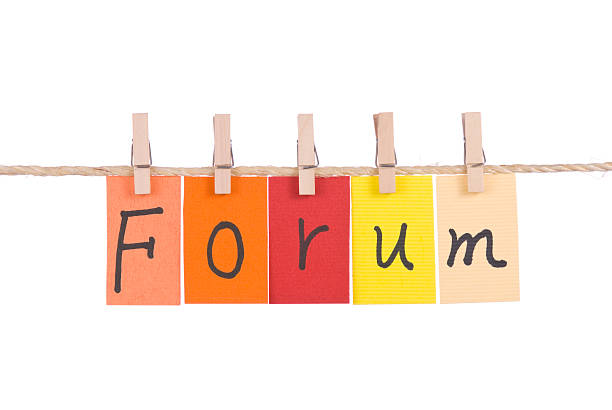 istock Forum, Colorful words hang on rope 119942048