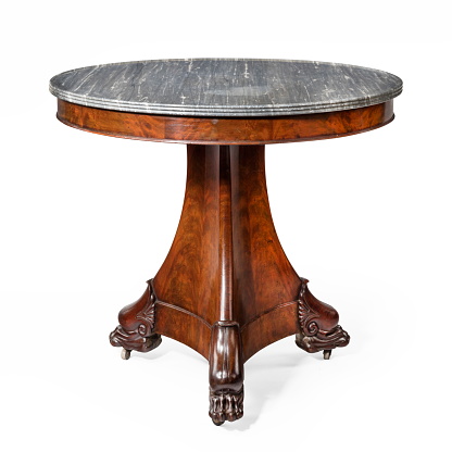 antique marble topped round table