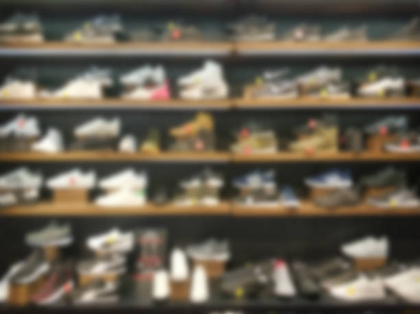 Defocused store background, full frame Defocused store background, full frame canvas shoe photos stock pictures, royalty-free photos & images