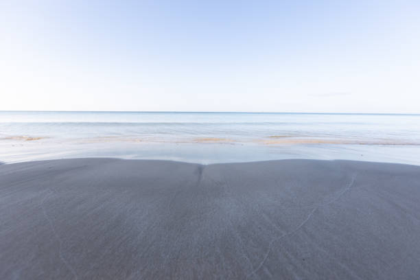 Background on beach in the morning Clear sky with copy space
