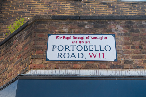 June 11, 2017 - London, United Kingdom: ortobello street sign in West London