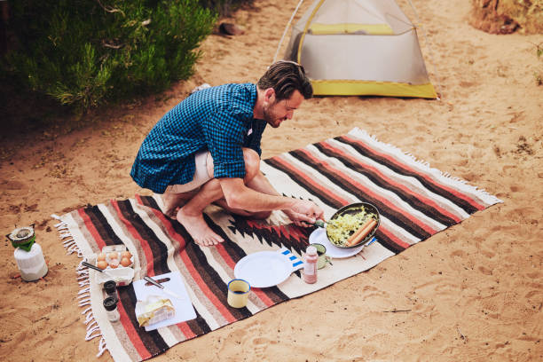 Serving himself a full plate