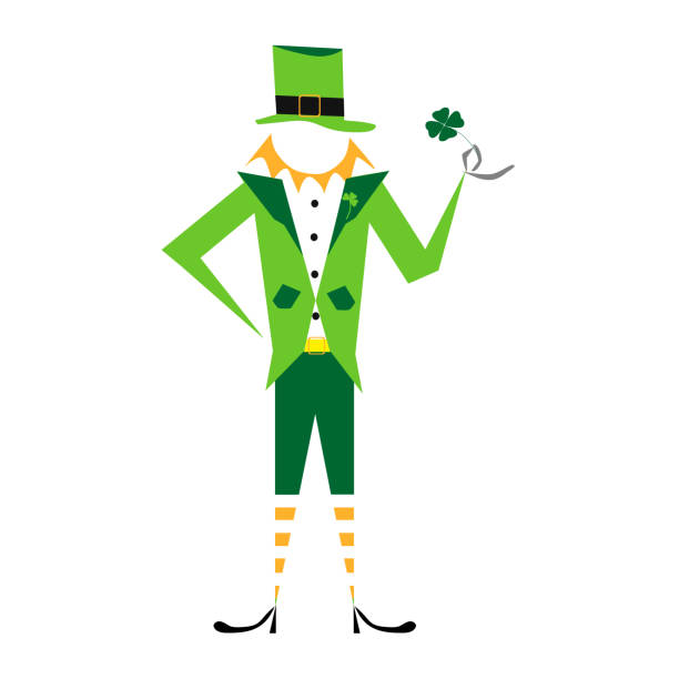 istock Leprechaun saint patrick character day celebration green clover traditional in flat design 1199430002
