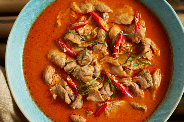istock Dried red pork coconut curry, Thai cuisine 1199432134