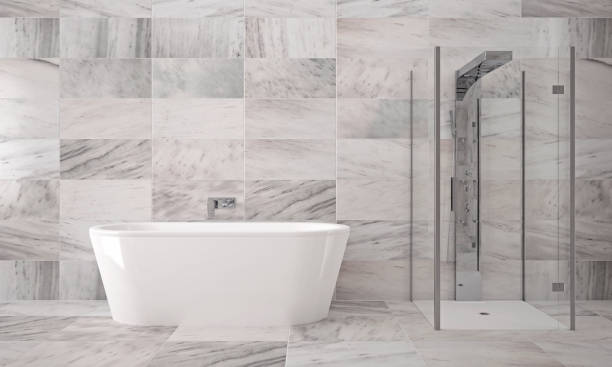 istock luxury clean spa bathroom interior with ceramic bathtub 1199433559