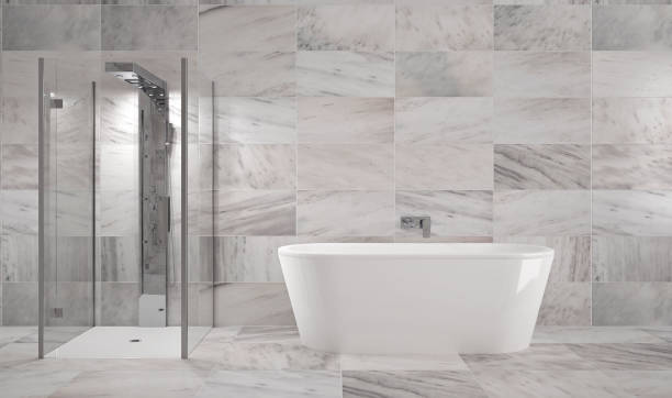 istock luxury clean spa bathroom interior with ceramic bathtub 1199433574