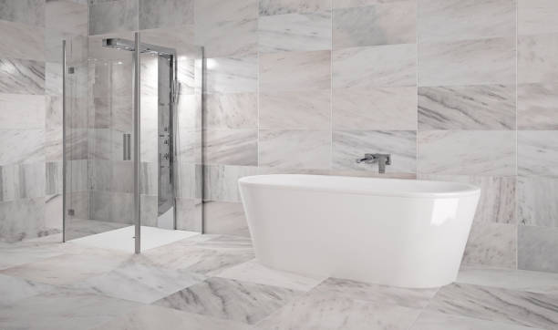 istock luxury clean spa bathroom interior with ceramic bathtub 1199433579