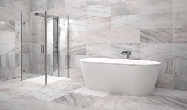 istock luxury clean spa bathroom interior with ceramic bathtub 1199433582