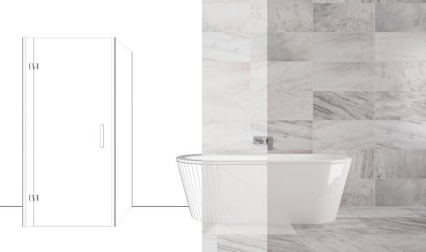 istock luxury clean spa bathroom interior with ceramic bathtub 1199433588