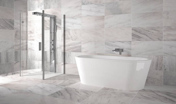istock luxury clean spa bathroom interior with ceramic bathtub 1199433593