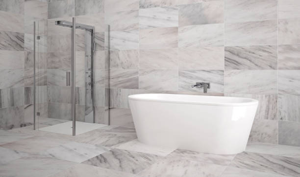 istock luxury clean spa bathroom interior with ceramic bathtub 1199433610