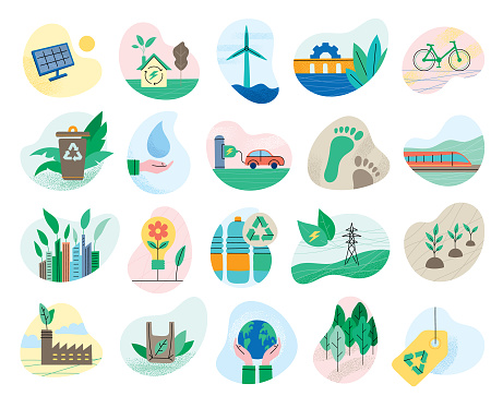 Environmental conservation symbols for multiple purposes.
Editable vectors on layers.